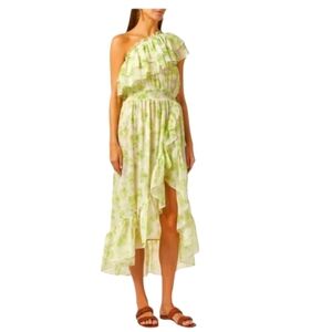 NWT MISA LOS ANGELES MIDI HONEYDEW BLOSSOM PRINT CHIFFON BOHO DRESS M
